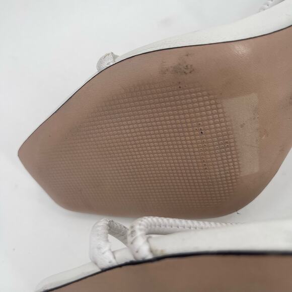 SCHUTZ Gaiah Heels Size 11 White Strappy High Heel Bungee Cord Stretch Stiletto - Picture 11 of 12